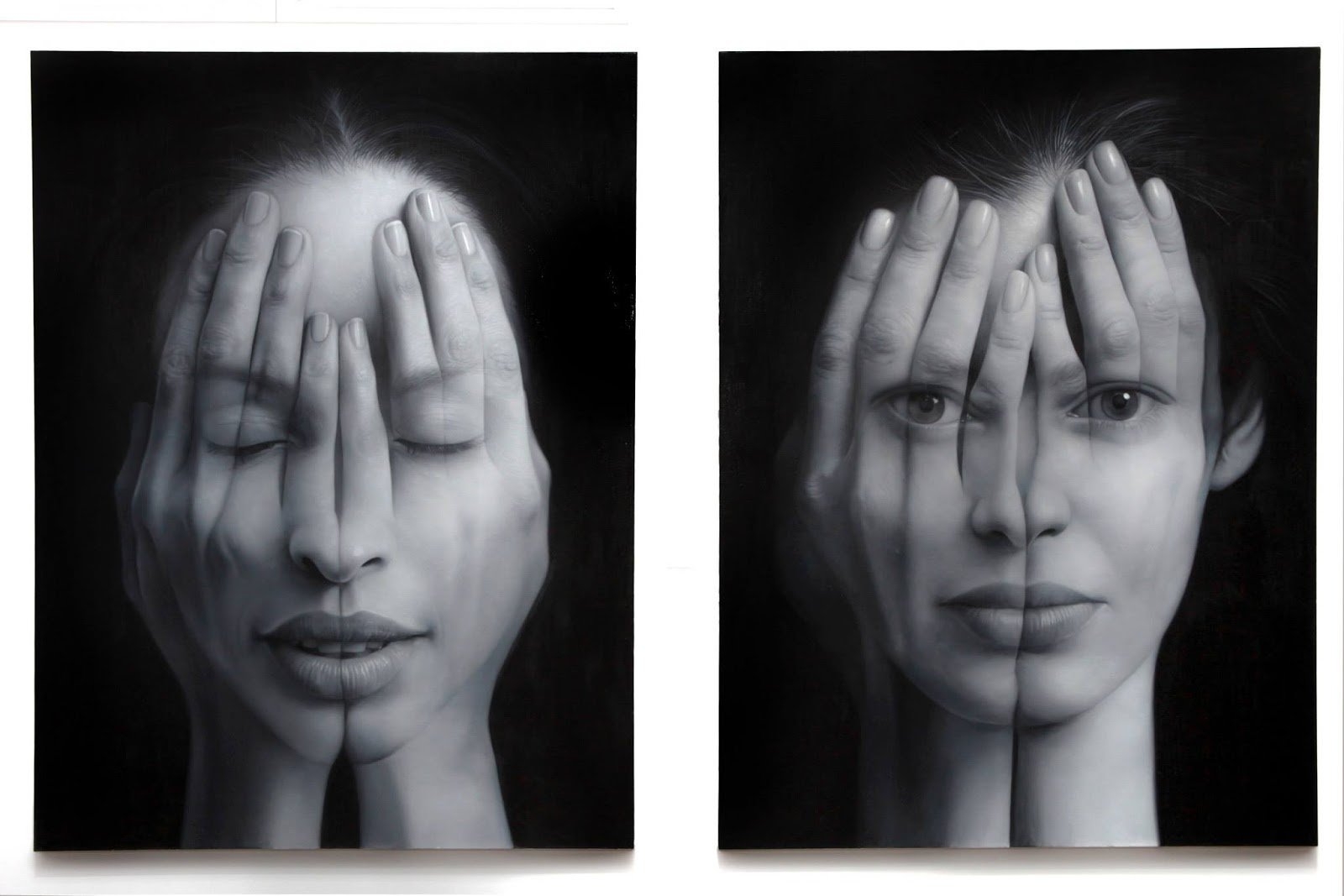 Искозить. Портрет с отражением. Эмоциональная иллюзия. Иллюзия людей.