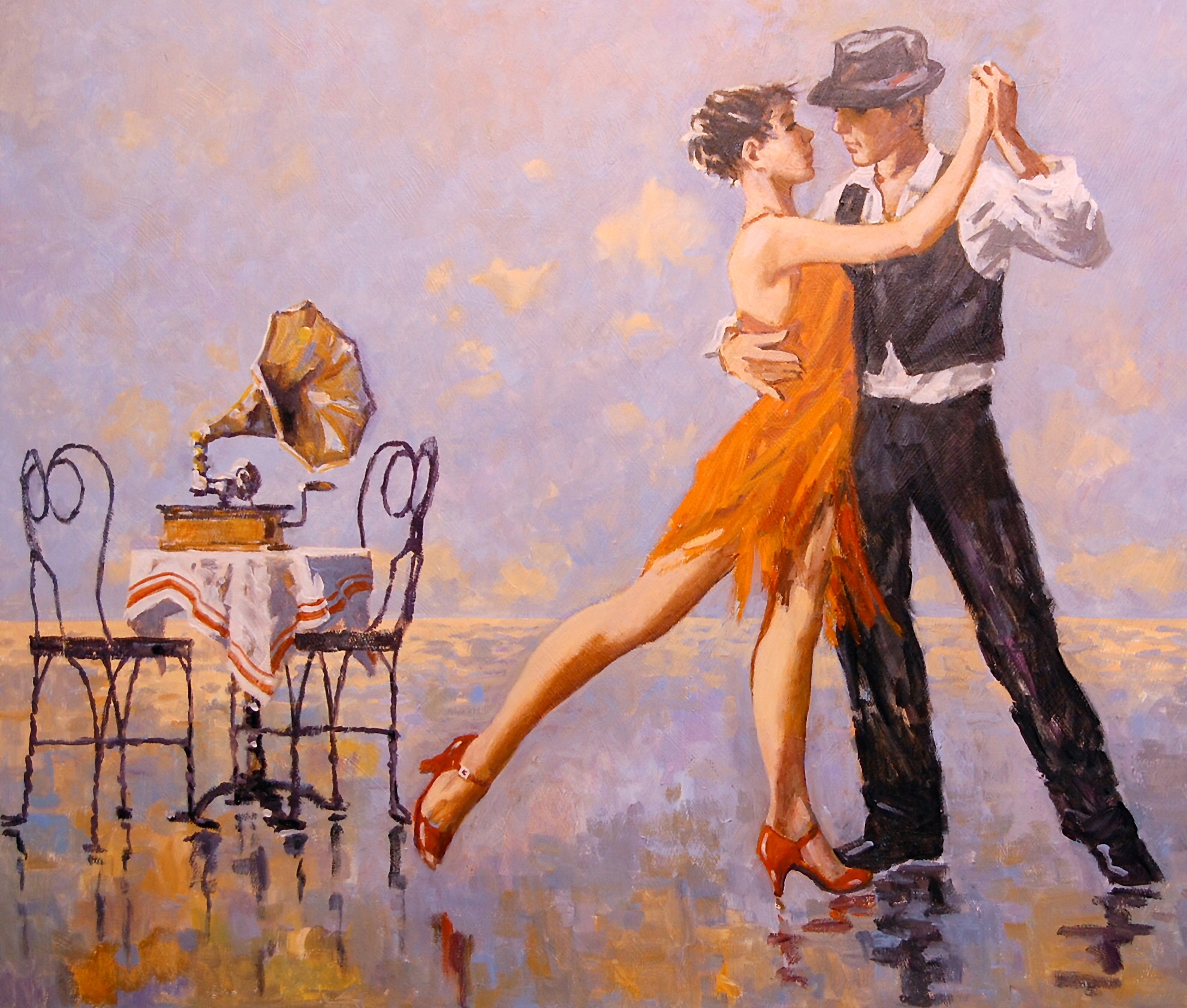 Начинать плясать. Robert Sarsony художник. Художник Карлос Тавано танго. Аргентинское танго художник.