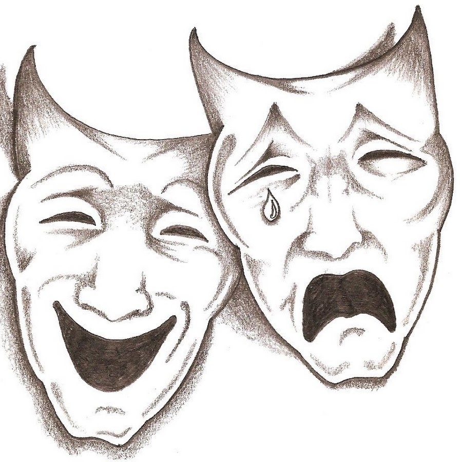 Маски театра рисунок. Театральные маски эскиз. Маски театра эскиз. Театральные маски грустная и веселая. Веселая маска.
