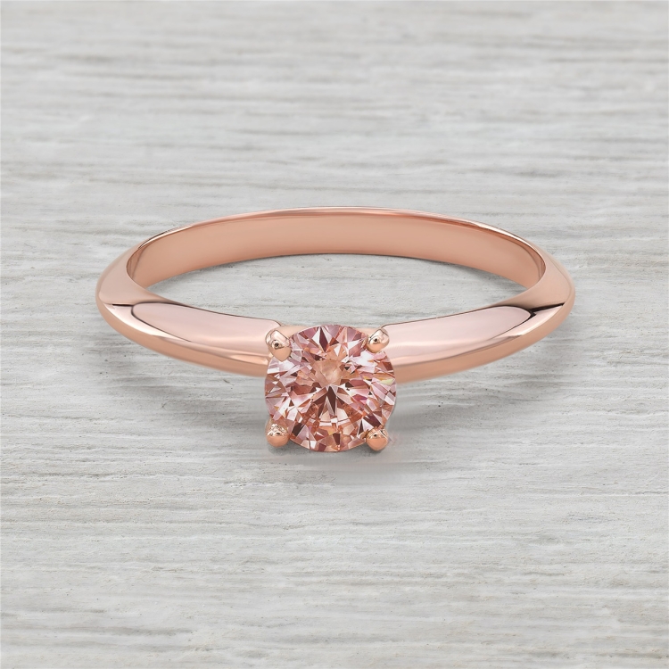 Помолвочное кольцо розовое золото